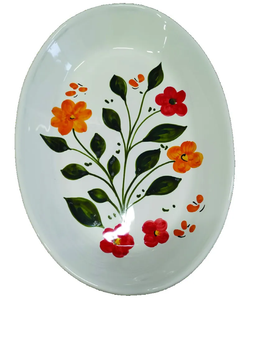 Decoro Fiori Oval Platter V603 – hand-painted Italian ceramic