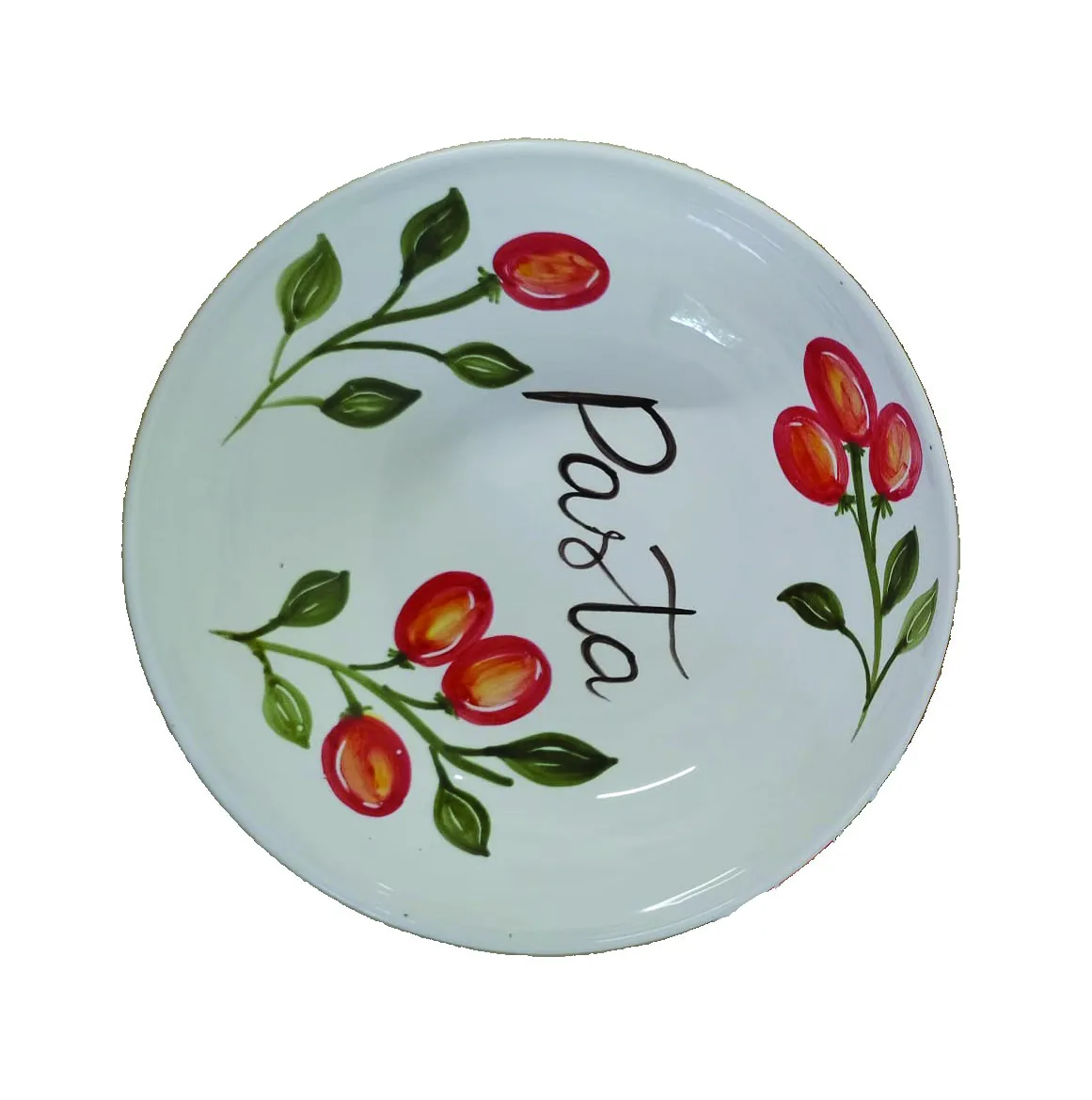 Decoro Pomodoro Pasta / Salad Bowl V611P – hand-painted Italian ceramic